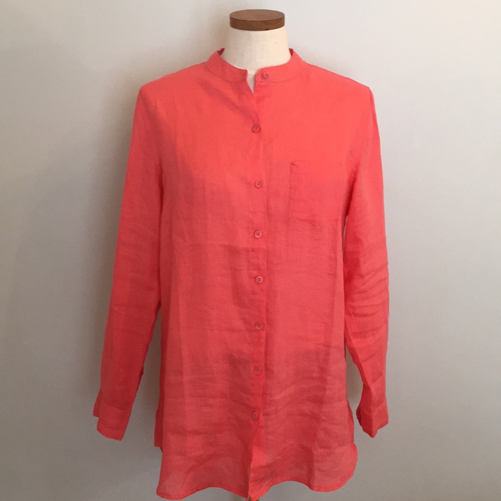 Margaritaville Roll-Tab Sleeve Blouse Sz Large